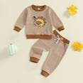 thumbnail image 2 of Hessimy Baby Boy Outfit Pumpkin In The Patch Sweatshirt Drawstring Long Pants Toddler Fall Clothes For 1t 2t 3t 4t 5t 6t Toddler Pajamas Sleepwear Baby Long Outfit (Coffee,2-3 Years), 2 of 6