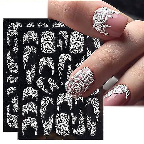 Calcomanías adhesivas TANGJMXG para Decoración DE uñas flores DE encaje Diseño DE arte DE uñas DE boda