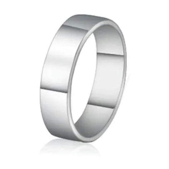 QQTDFG Women 925 Sterling Silver Simple Wide Band Ring A3270-4 mm-7.5