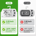 thumbnail image 2 of Digital Refrigerator Thermometer 2 Pack,Waterproof Fridge Thermometer, Max/Min Record Function,Timer Function White, 2 of 7