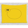 thumbnail image 1 of Yellow and Black Tapestry, Inspirational Wise Saying in a Circle with Dashed Lines Quote Mark, Wall Hanging for Bedroom Living Room Dorm Decor, 80W X 60L Inches, Yellow and Black, by Ambesonne, 1 of 2
