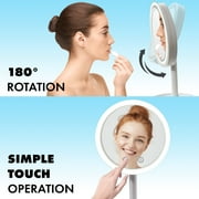 NuBrilliance Beauty Breeze LED Lighted Mirror with Built-in Fan and 5x Magnification, Makeup Mirror, Shaving Mirror with Built-in Fan
