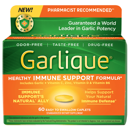 Garlique Healthy Immune Support Supplement, Odor Free Garlic, Allicin, 60 Ct