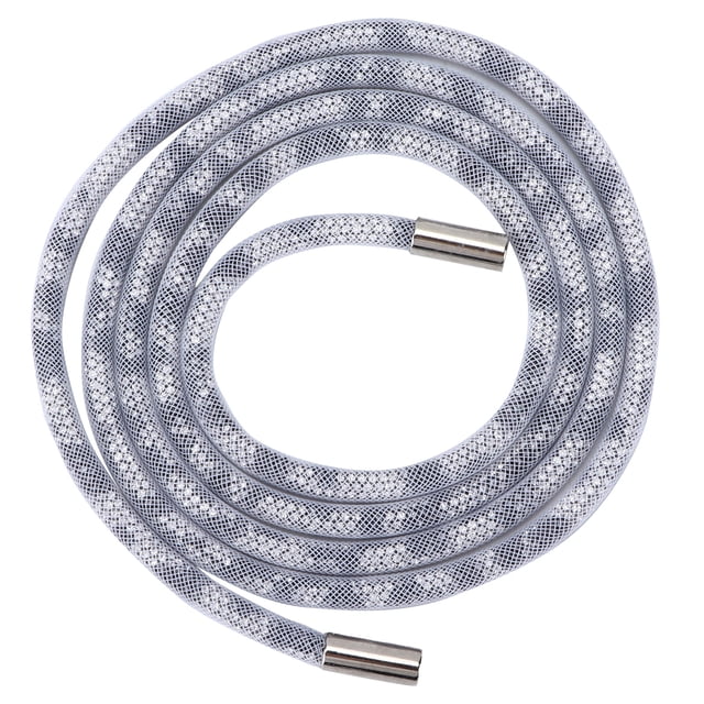 Cordón de diamantes de imitación de 6 mm de ancho, brillante, con purpurina, accesorio decorativo para zapatos, ropa, malla blanca, estampado de leopardo, diamantes de imitación, 138 cm de largo.