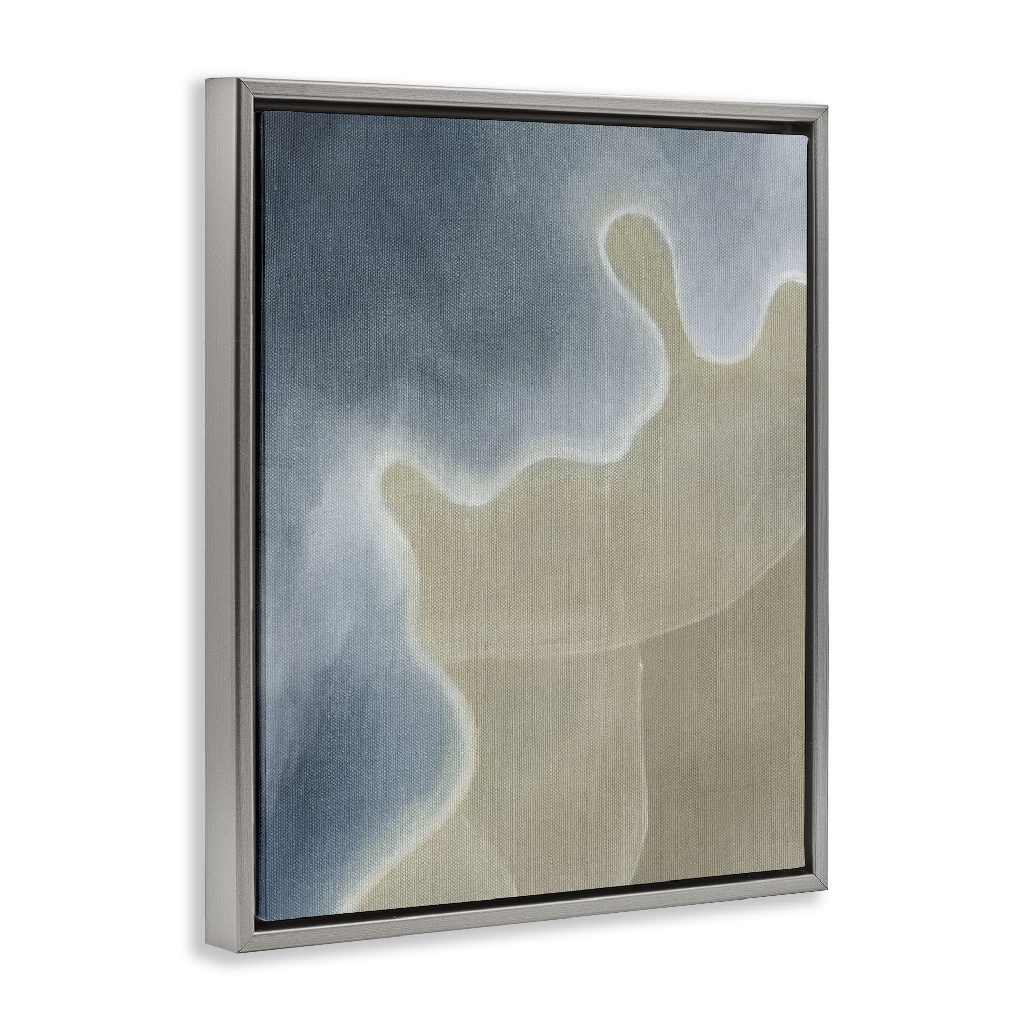 Stupell Industries Turning The Tides Abstract Gray Framed Floater Canvas Wall Art, design by Grace Popp