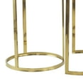 thumbnail image 4 of 24, 22, 21 Inch Nesting Table, Gold Stainless Steel, Vegan Faux Leather Top, Saltoro Sherpi, 4 of 5