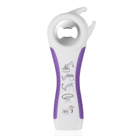 Fancy Bottle Opener 5 in 1 Multi Function Bottle Opener, Jar Bottle Can Opener, Bottle Cap Grip, Jar Seal Breaker Claw, Beer and Soda Pops ()