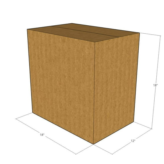 18x12x18 Kraft Brown Corrugated Shipping Boxes, 32 ECT Single-Wall, Qty 10