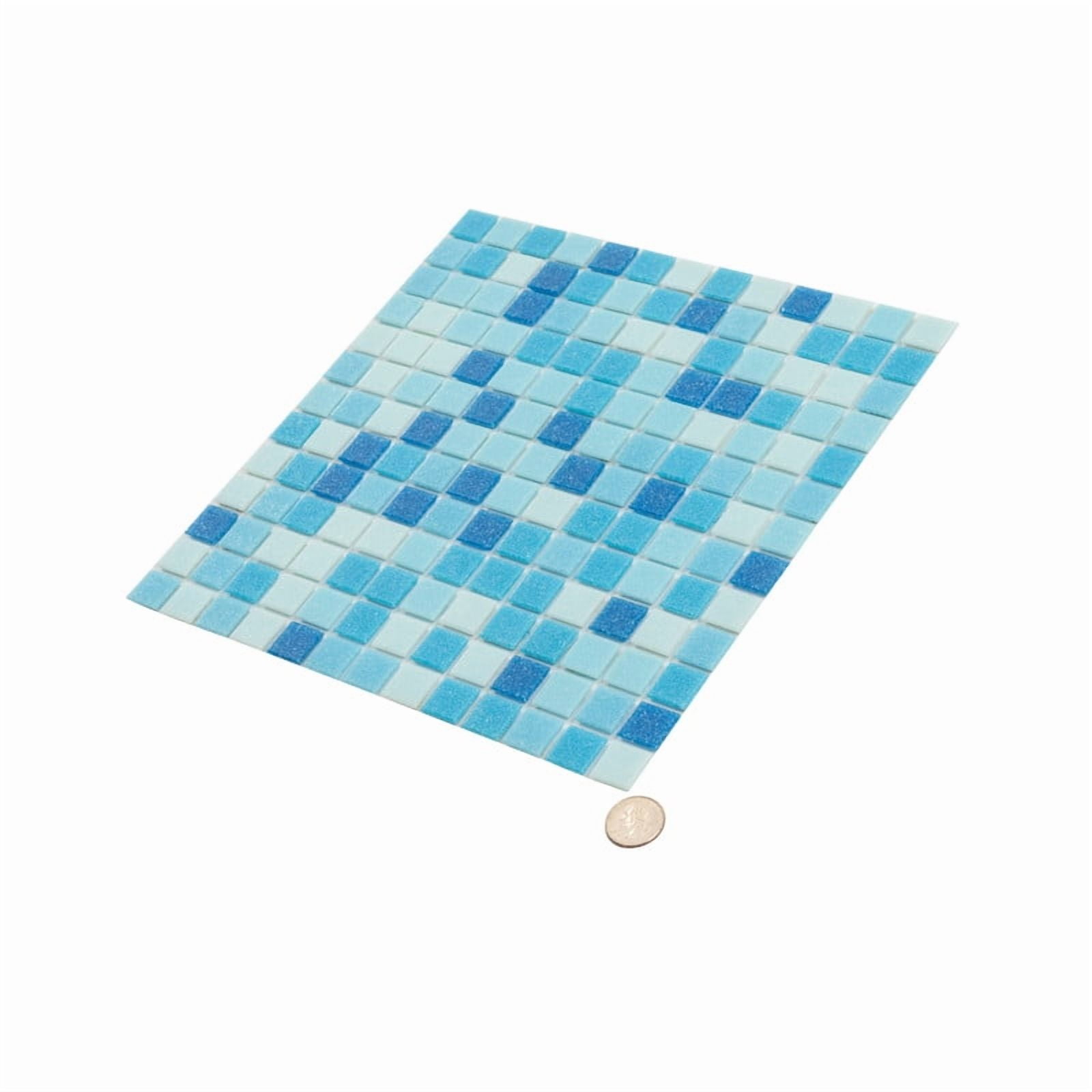 Mingles 12 in. x 12 in. Glossy Blue and White Glass Mosaic Wall and Floor Tile (20 sq. ft./case) (20-pack)