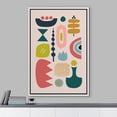 thumbnail image 2 of IDEA4WALL Framed Canvas Wall Art Rainbow Abstract Geometric Polygon Flowers Digital Art Nordic Boho Floral Modern Print Colorful Wall Decor for Nursery Room, Kindergarten - White 16"x24", 2 of 5