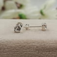 thumbnail image 3 of 925 Sterling Silver April Birthstone White Topaz Cubic Zirconia Stud Earrings Minimalist Handmade Birthday Gift Studs with Pushback, 3 of 7