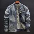 thumbnail image 4 of Chaqueta vaquera con cremallera en V para hombre, abrigo vaquero moderno para hombre, ropa de abrigo holgada Y2k al precio más bajo, ropa popular coreana, moda de lujo nueva, 4 of 4