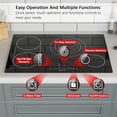 thumbnail image 3 of 30-in 4 burners Smooth Surface (Radiant) Black Electric Cooktop with Bridge Element, 3 of 7
