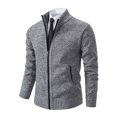 thumbnail image 4 of Gamivast Mens Cardigan Sweater Full Zip Knit Casual Stand Collar Jacket Fall Winter Warm Outerwear Ribbed Knitwear Coat with Pockets, 4 of 7