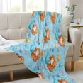 thumbnail image 6 of Camping Blankets Ultralight travel Fluorescent blanket 55*70in Flannel Fabric Ultra-soft Warm and Lightweight Little Mermaids and Seashells, 6 of 8