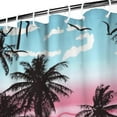 thumbnail image 3 of Ocean Sunset with Palm Trees Shower Curtain Waterproof 72x72 Inches - Tropical Paradise Bath Curtain Machine Washable Quick-Dry with 12 Hooks Hotel Style Drapes, 3 of 5