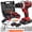 Red, variant on EZBY 21V Cordless Drill Set,Electric Power Drill Driver with 2 Batteries and Screw Kit,3/8" Metal Keyless Chuck,2 Variable Speed,Assorted Screw Kit and 25+ Accessories for Home Repair & DIY