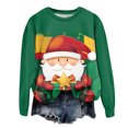 thumbnail image 6 of Kaprioy Womens Cute Christmas Sweatshirts Long Sleeve Tops Pullover Sweatshirts Christmas Interested Holiday Crewneck Fall Fashion Clothing Green, M, 6 of 6