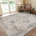thumbnail image 1 of 8'x10' Vintage Oriental Area Rug, Non-Shedding Washable Floor Carpet, Grey Multi, 1 of 5