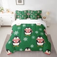 thumbnail image 2 of Castle Fairy Kids Cartoon Penguin 7-Piece Bedding Comforter Set,Winter Snowflakes King Bedding Sets,Festival Xmas Ultra Soft Bed Sheets,Breathable Home Decor, 2 of 8