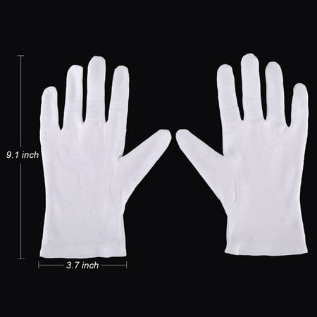 5 Pairs White Cotton Gloves Cotton Cosmetic Moisturizing Therapeutic ...