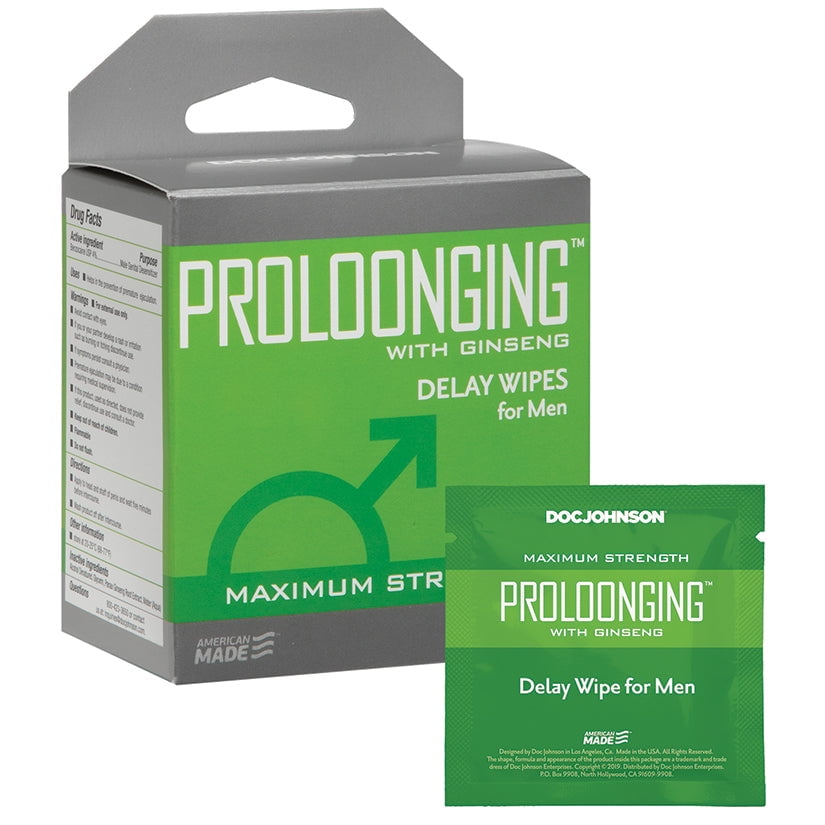 Don Johnsons Prolonging Delay Wipes With Ginseng For Men 10 Pack