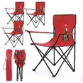 thumbnail image 1 of 4 Sillas Plegables CJR para Playa Campamento y Exteriores Rojo, 1 of 9