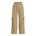 thumbnail image 6 of HomeDM Men's Sweatpants with Pockets Open Bottom Jogger Khaki Athletic Lounge Pants Size 2XL, 6 of 8