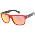 thumbnail image 2 of Translucent Square Horn Rimmed Sunglasses Colored Mirror Lens 55mm (Red Black / Red Mirror), 2 of 4