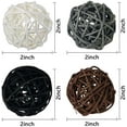 thumbnail image 2 of Bola de ratán, 24 piezas Bola de mimbre de 2 pulgadas Bola decorativa Orbes Rellenos de jarrón Blanco + Gris + Marrón + Negro Sincero Hogar, 2 of 7