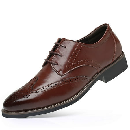 Vedolay Men s Oxfords Men s Plain Toe Oxford Shoes Business Formal Dress Sneakers(Brown 13)