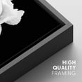 thumbnail image 2 of IDEA4WALL Framed Canvas Art Wall Decor White Peony Floral Flower Photography Minimalism Modern Closeup Dramatic Black and White for Dorm Home Office - 24"x36", 2 of 5