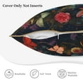 thumbnail image 5 of Fotbe Butterfly Flower Skull A Pattern Velvet Decorative Throw Pillow Covers with Elegant Piping, Soft Plush Cushion Cover for Sofa, Bed, Car, Office-16"x16", 5 of 8