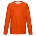 thumbnail image 6 of Ruiwill Little Girls Tees Long Sleeve Solid Color Crew Neck Tops Winter Outdoor Casual Fashion Girl Shirts Size 5-6 Years Orange, 6 of 9