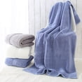 thumbnail image 3 of Billuyoard Toalla de algodón Toalla pura Aborto de agua Cabello grueso Toallas de baño Cabeza Turbante Suministros de viaje para el hogar Hotel al aire Juegos de accesorios de baño Azul claro Billuyoard HA065508-04, 3 of 6