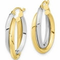 thumbnail image 2 of 10K Two-Tone Polished Double Oval Hoop Earrings (23.8 X 16.85) Made In Indonesia 10er285, 2 of 5