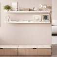 thumbnail image 2 of Ballucci 60" Floating Shelves, 2-Pack Wood Wall Shelf Set with Invisible Brackets, 8" Deep, White, 2 of 8