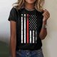 thumbnail image 2 of Blusa de manga corta con estampado de cuello redondo informal para mujer a la moda, Tops de verano Fridja ghk4945, 2 of 4