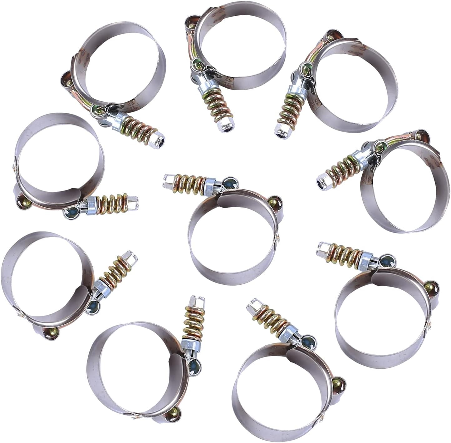 FGJQEFG 10 x 2.01"2.32" TBolt Clamps Turbo Intake Intercooler Hose