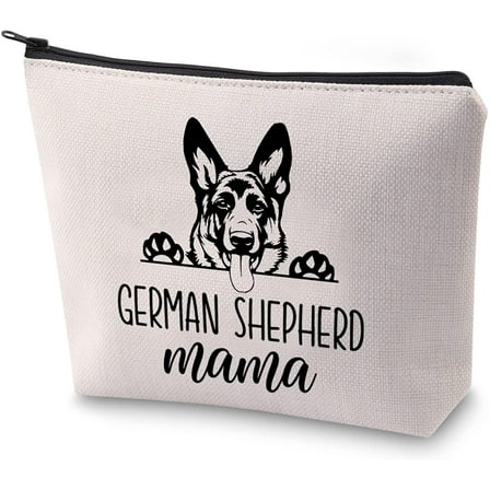 German Shepherd Dog Owner Gift Funny Shepherd Mama Cosmetic Bag Zipper Accessory Pouch