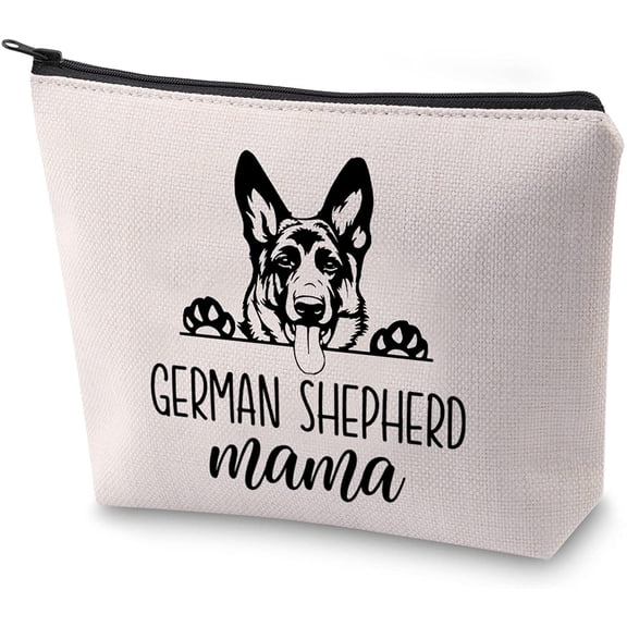 German Shepherd Dog Owner Gift Funny Shepherd Mama Cosmetic Bag Zipper Accessory Pouch