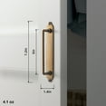 thumbnail image 2 of Goo-Ki 2 Pack Antique Brass Cabinet Pulls with Backplate, 5"(128mm) Hole Center Zinc Alloy Cabinet Dresser Handles for Bar Cupboard Closet Wardrobe (G013), 2 of 6