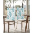 thumbnail image 4 of nqOlkjepod Teal Grey Coral Coastal Chair Covers Set of 4, Decorative Chair Back Cover, Summer Beach Seaside Nautical Dining Room Chair Slipcovers Removable Chair Protectors Covers for Party Banquet, 4 of 7