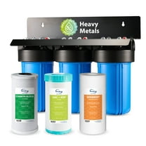 iSpring WGB31B-KS Whole House Water Filter System, Reduces Heavy Metals, Lead, Chlorine, Chloramine, Sediments, 3-Stage Filtration, 10” x 4.5” Filters, 1” Inlet/Outlet