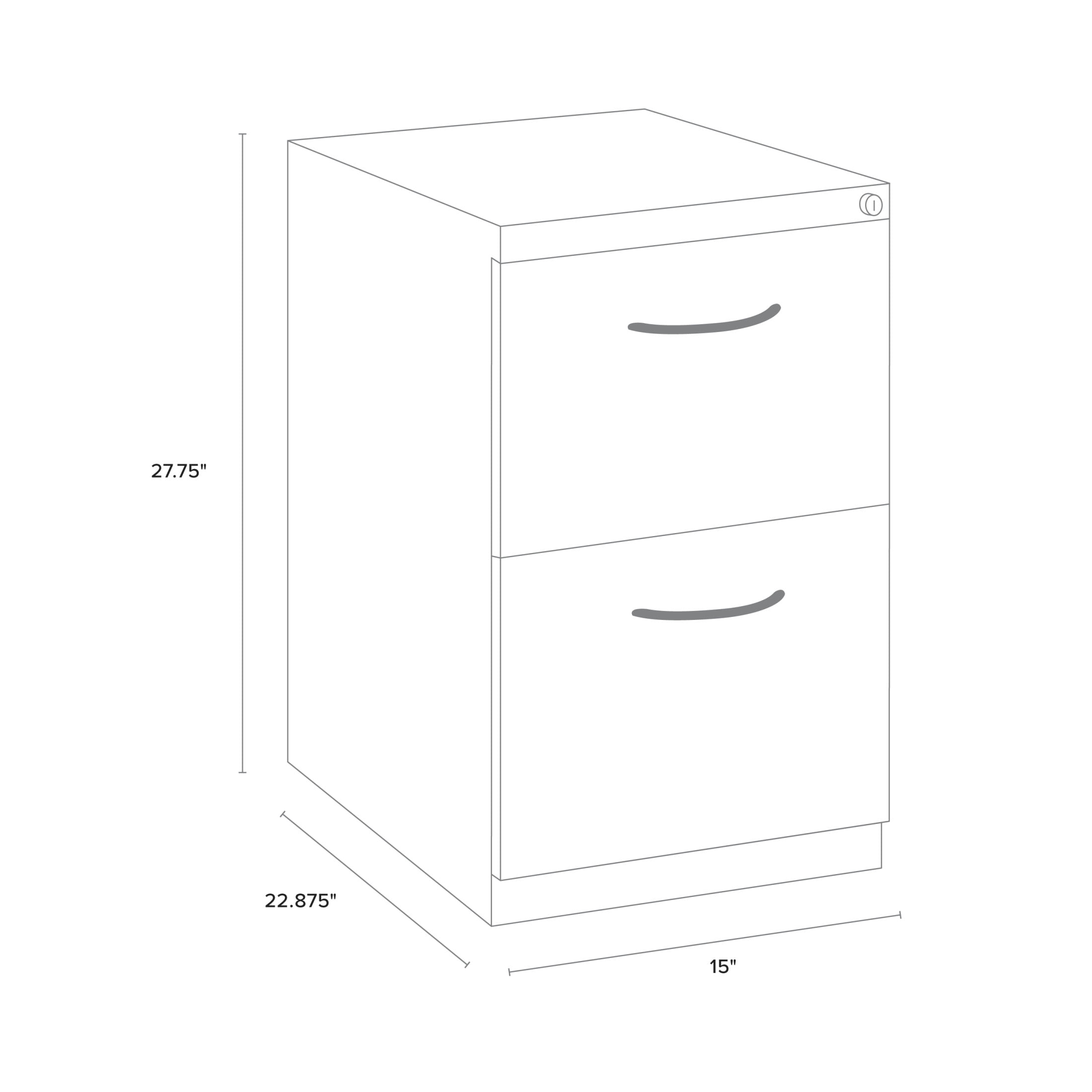 Hirsh 23" Deep Mobile Pedestal File Cabinet 2 Drawer File-File, Letter Width, Black