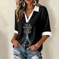thumbnail image 5 of Bexdxz Polo Shirts for Women Three-Quarter Sleeve Vintage Printed Memorial Never Forget 9/11 25th Polo Shirt V Neck Tops White M, 5 of 5