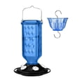 thumbnail image 2 of KoiLife Hummingbird Feeder Glass Hummingbird Feeders Oriole Feeder Top Fill Hummingbird Feeder Glass Hummingbird Feeder 10" Blue Lamp Shape Hanging Hummingbird Feeder, 2 of 5