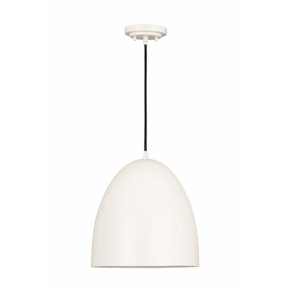 6012P12-SWH-Z-Lite-Z Studio - 1 Light Dome Pendant in Classical Style - 12 Inches Wide by 12.5 Inches High-Matte White Finish -Traditional