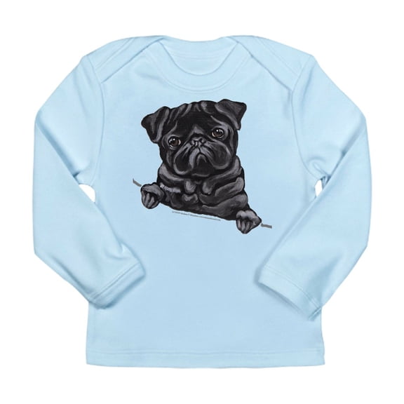 CafePress - Black Pug Line Art Long Sleeve Infant T Shirt - Long Sleeve Infant T-Shirt