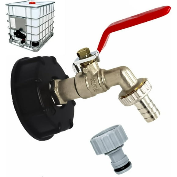 Faucet Tank 1000l S60x6 Ibc Fitting Faucet With 1/2" Hose Connection, Drain Tank Adapter, For Garden Tap, For Tank Adapter (1 Piece)